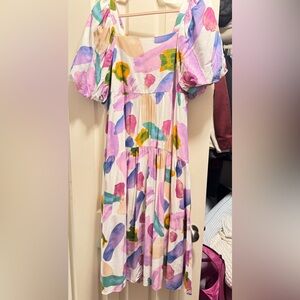 Entro Multicolor Watercolor Dress